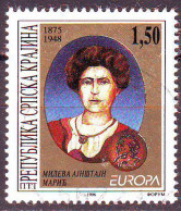 CROATIA - RSK KRAJINA - EUROPA CEPT - MILEVA EINSTEIN - NOBEL MEDAL - **MNH - 1996 - Albert Einstein