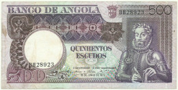 Angola - 500 Escudos - 10.6.1973 - Pick: 107 - Serie BH - Luiz De Camões - PORTUGAL - Angola