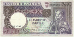 Angola - 500 Escudos - 10.6.1973 - Pick: 107 - Serie BH - Luiz De Camões - PORTUGAL - Angola