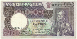 Angola - 500 Escudos - 10.6.1973 - Pick: 107 - Serie BH - Luiz De Camões - PORTUGAL - Angola