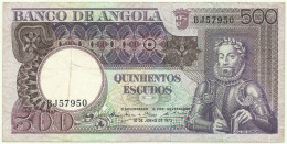 Angola - 500 Escudos - 10.6.1973 - Pick: 107 - Serie BJ - Luiz De Camões - PORTUGAL - Angola