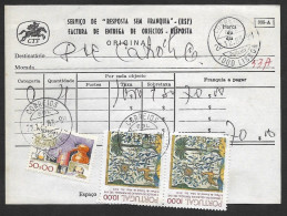 Portugal Document Timbré Avec Cachet A Date RSF Réponse Payée 1983 Date Stamp Business Reply Service - Marcophilie