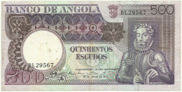 Angola - 500 Escudos - 10.6.1973 - Pick: 107 - Serie BL - Luiz De Camões - PORTUGAL - Angola
