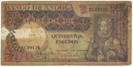 Angola - 500 Escudos - 10.6.1973 - Pick: 107 - Serie BL - Luiz De Camões - PORTUGAL - Angola