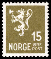 Norway 1937 15  Olive-green Unmounted Mint. - Ongebruikt