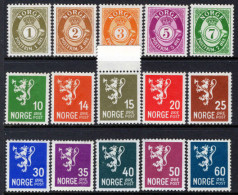 Norway 1937 Redrawn Set Unmounted Mint. - Unused Stamps