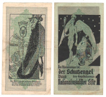 TWO WW2 Germany Nazi Propaganda FORGERY Overprint On Genuine 1000 Mark 1923 Banknote VF- - Autres & Non Classés