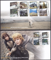 NEW ZEALAND 2004 Lord Of The Rings: Middle Earth, Block Of 8 And 4 S/A’s FDC’s - Viñetas De Fantasía