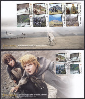 NEW ZEALAND 2004 Lord Of The Rings: Middle Earth, Block Of 8 And 4 S/A’s FDC’s - Fantasy Labels