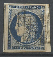 France - Frankreich 1849 Y&T N°4 - Michel N°4 (o) - 25c Cérès - Sur Fragment - 1849-1850 Cérès