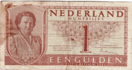 PAYS-BAS - 1 Gulden 1949 - 1 Gulden