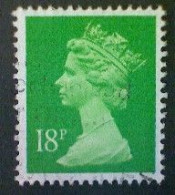 Great Britain, Scott #MH104, Used(o), 1991, Machin: Queen Elizabeth II, 18p, Light Green - Machins