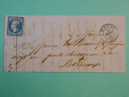 DH16 FRANCE  BELLE  LETTRE RR 1860  PETIT BUREAU ST VIVIEN A BORDEAUX   +N°14 +AFF. INTERESSANT+++ - 1849-1876: Période Classique