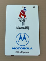 Mint Singapore Telecom GPT Phonecard - MOTOROLA Official Sponsor Of Olympic Atlanta 1996- Set Of 1 Mint Card - Singapore