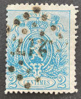 Kleine Leeuw OBP 24 - 2c Gestempeld LP217 LIEGE - 1866-1867 Piccolo Leone