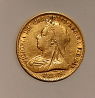 Great Britain 1894 - Queen Victoria Half Sovereign 22ct Gold Coin - 1/2 Sovereign