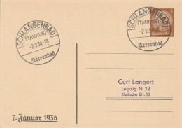 Allemagne Entier Postal Illustré Schlangenbad 1938 - Privat-Ganzsachen