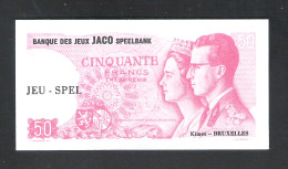 BANKBILJET 50 F - JACO SPEELBANK - BANQUE DE JEUX - KIMEX BRUXELLES  - 10,5 Cm X 5,5 Cm  (BB 20) - [ 8] Ficticios & Especimenes