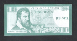 BANKBILJET 100 F - JACO SPELEN - JEUX - KIMEX BRUXELLES  - 14 Cm X 6,5 Cm  (BB 23) - [ 8] Finti & Campioni