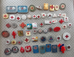 Red Cross 60 Different Pins Croatia, Slovenia Serbia Ex Yugoslavia - Medical