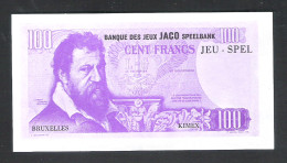 BANKBILJET 100 F - JACO SPEELBANK - BANQUE DE JEUX - KIMEX BRUXELLES  - 12 Cm X 6 Cm  (BB 24) - [ 8] Ficticios & Especimenes