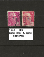 Variété De 1948 Oblitérés Y&T N° 806 Nuance De Couleur - Gebruikt