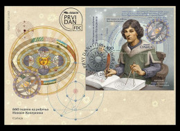 Serbia 2023 550 Th Anniversary Of The Birth Of Nicolaus Copernicus, FDC, MNH - Physik