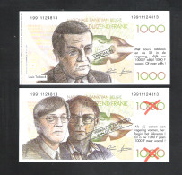 BANKBILJET 1000 F - VERKIEZINGSPROPAGANDA 1991 - TOBBACK - VERHOFSTADT   (BB 01) - [ 8] Specimen