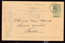 666/40 - Archive Louis MASELIS Roulers -  Entier Postal Armoiries CELLES 1904 - Cachet Adhémar Herrier , Négociant - Cartes Postales 1871-1909