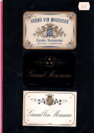 3 Etiquettes  Grand Vin MOUSSEUX  Lot B1 - Collections & Sets