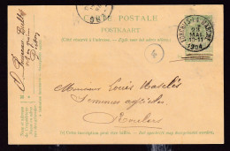 672/40 - Archive Louis MASELIS Roulers -  Entier Postal Armoiries FORCHIES LA MARCHE 1904 - Signé Pourceau (!!) - Cartes Postales 1871-1909