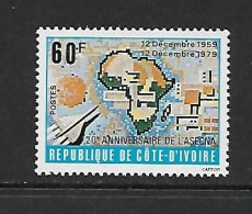 COTE D'IVOIRE 1980    A.S.E.C.N.A YVERT N°534 NEUF MNH** - Sonstige (Luft)