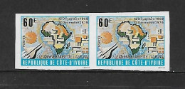 COTE D'IVOIRE 1980    A.S.E.C.N.A PAIRE NON DENTELE  YVERT N°534 NEUF MNH** - Andere (Lucht)