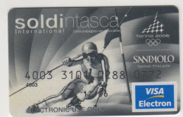 Italia San Paolo Soldintasca,Torino 2006  , XX Giochi Olimpici - Cartes De Crédit (expiration Min. 10 Ans)