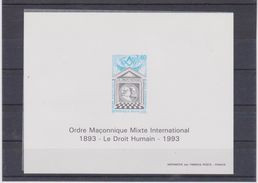 119 - FRANC-MAÇONNERIE (MASONIC) : Feuillet Gommé ** De Luxe DROIT HUMAIN Tirage Limité. Rare - Francmasonería