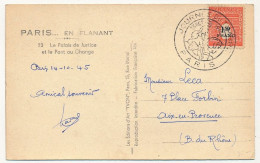 FRANCE => PARIS - Cachet Temp. "Journée Du Timbre" 1945 Sur CP Affr 1,50F Arc De Tiomphe - Lettres & Documents