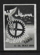 Ungarn Hungary Budapest Targ 1934 Cinderella Vignet Werbemarke Propaganda - Fantasy Labels