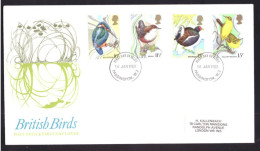 Great Britain / Groot Brittannië FDC 817 T/m 820 Birds Nature Animals (1980) - 1971-80 Ediciones Decimal