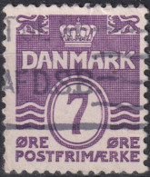 1933 Dänemark ° Mi:DK 199I, Sn:DK 225, Yt:DK 211, Figure 'wave'- Type, Wavy Lines (NO Hearts / LINED Background) - Gebraucht