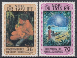 NEW HEBRIDES 373-374,unused,Christmas 1973 (**) - Nuevos