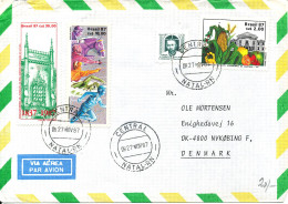 Brazil Air Mail Cover Sent To Denmark 27-11-1987 Topic Stamps - Aéreo