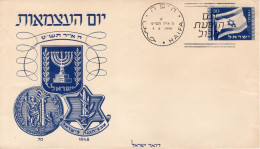 Israel 1949 Independence Day "Flag" FD Cacheted Postal Stationery Cover - Buste