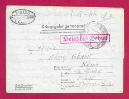 Écrit D'un Prisonnier De Guerre Daté Du 9 Août 1942 - Voyagé Du Stalag IV-C Vers Reims En France - Prisoners Of War Mail