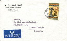 Greece Air Mail Cover Sent To Denmark 9-12-1961 Single Franked Folded Cover - Cartas & Documentos