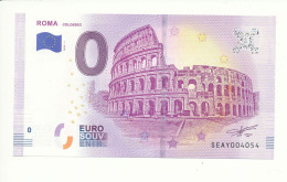 Billet Touristique 0 Euro - ROMA COLOSSEO - SEAY - 2019-1 - N° 4054 - Billet épuisé - Autres & Non Classés