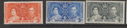 British Honduras   1937  SG  147-9  Coronation    Mounted Mint - Brits-Honduras (...-1970)