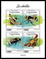 TOGO 2023 MNH Bees Bienen M/S – OFFICIAL ISSUE – DHQ2404 - Abeilles