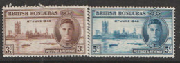 British Honduras   1946  SG 162-3   Victory   Mounted Mint - Honduras Britannico (...-1970)