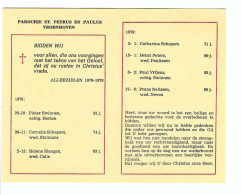 Prentje PAROCHIE ST PETRUS EN PAULUS  VROENHOVEN  ALLERZIELEN 1978-1979 - Religion & Esotérisme