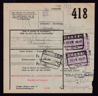 DDFF 578 - Timbre Chemin De Fer S/ Bulletin D'Expédition - Gare De IZEGEM 1945 - Chaussures Union à EMELGHEM - Documentos & Fragmentos